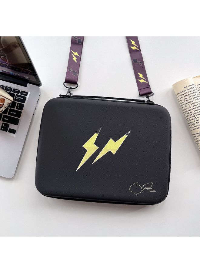 Cartoon IPadPro Protective Case 11 Inch Leather With Keyboard 10.9 Inch IPadAir5 Flat Full Set Storage Bag-Color:Black Lightning-Dimensions:IPAD Storage Bag 11 Inch - Image 1