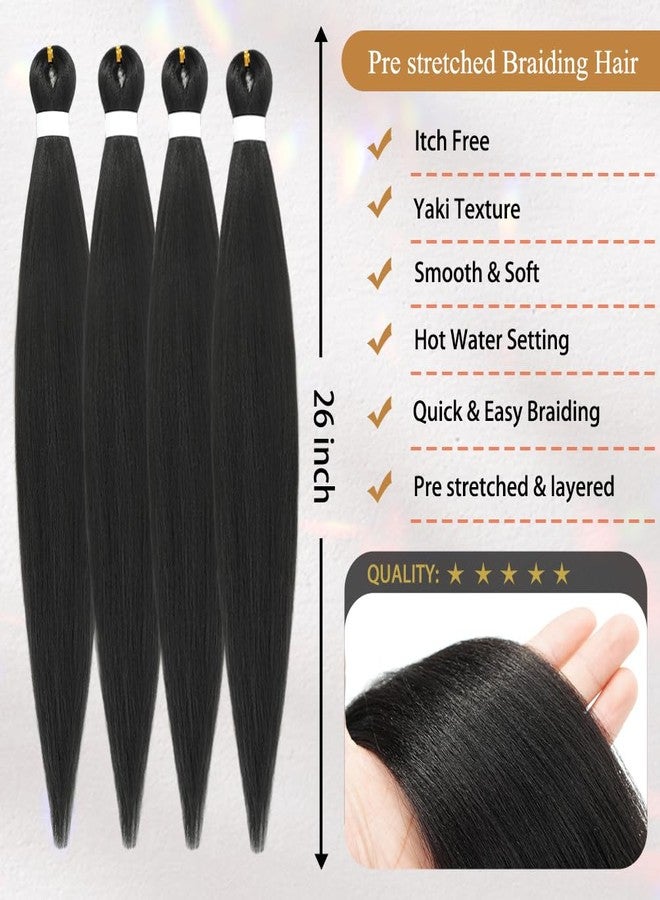 MODSIGHT Boho Braiding Hair Pre Stretched - Deep Wave Curly Prestretched Braiding Hair Extensions for Boho Braids(Black) - Image 2