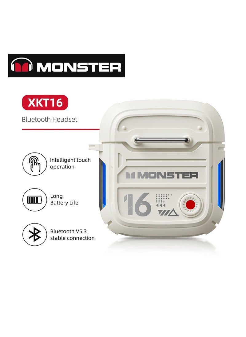 Monster - 5.3 bluetooth headphones XKT16 Monster, Wireless Earphones Mechanical Design Earphones for Gamers Noise Reduction Exercise Earphones TWS New - Image 1