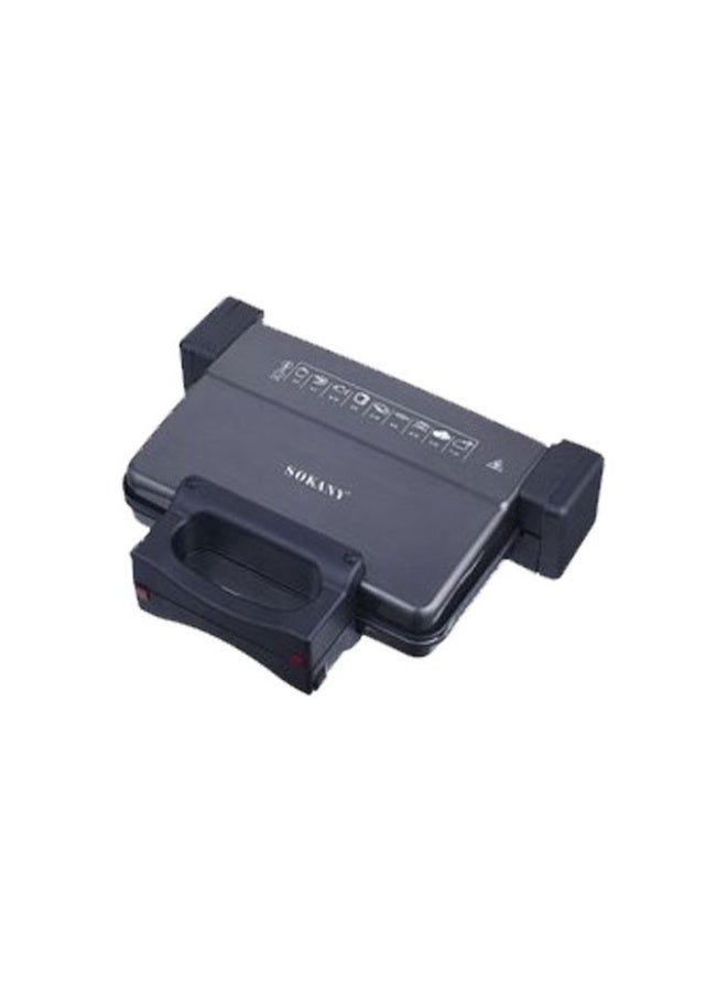 سوكاني شواية كهربائية SOKANY KJ-208 بقوة 2000 واط - ألواح غير لاصقة، تصميم مفتوح بزاوية 180 درجة، شواء داخلي وضاغط ساندويتش - Image 2