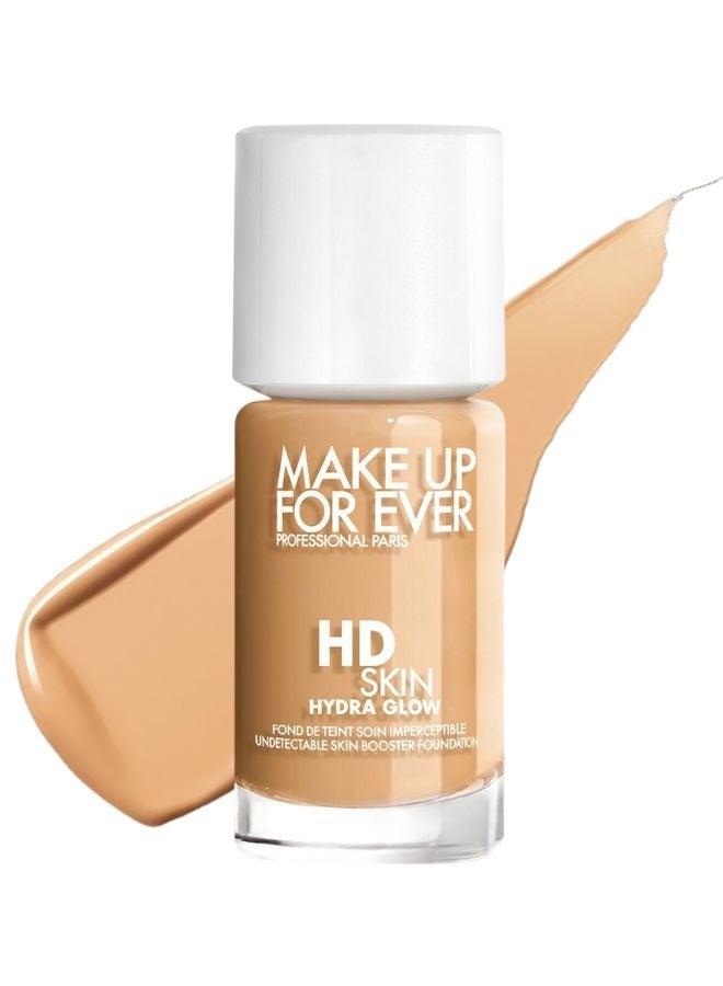 MAKE UP FOR EVER HD Skin Hydra Glow Hydrating Foundation with Hyaluronic Acid 30ml / 1oz – Shade 2Y36 Warm Honey – For Medium to Light Tan Skin with Peach Undertones - Image 1