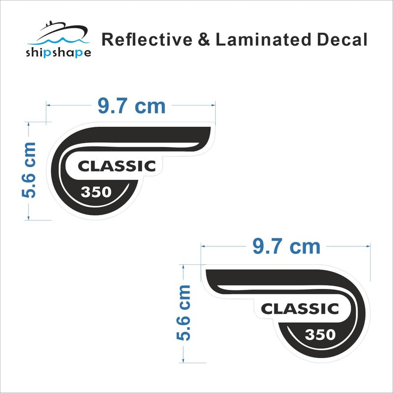 Shipshape Reflective Car Stickers with 3 Layer Lamination | Durable, Weatherproof Decals for Royal Enfield Bikes(Classic 350) - Image 2