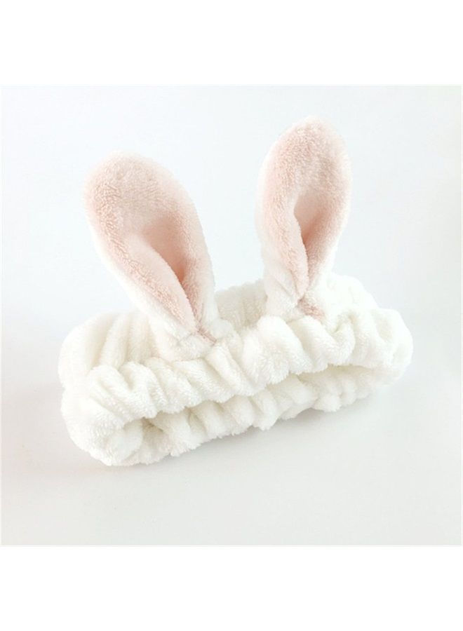 5Pcs Bunny Ear Cosmetic Headband Fashion Cute Fluffy Elastic Makeup Headband Hairband for Shower, Face Washing, Facial Mask, Spa, Cosplay, Party