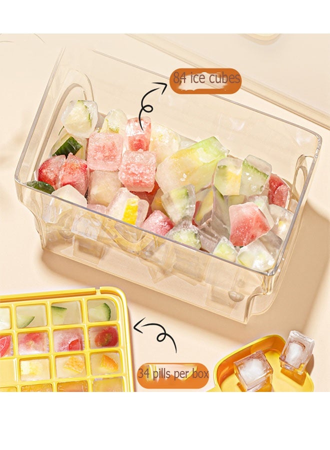 Bukela Ice Cube Tray, 64 Nuggets Silicone Ice Cube Tray with Lid and Bin, Press Easy Ice Release, Ice Maker For Freezer, Juice, Beverage, Whiskey (Green with Bin) - Image 3