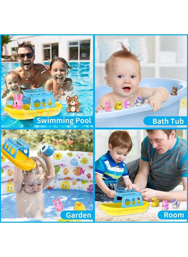 Oriate Bath Boat Toys, Finger Puppets for Kids, 5 PCS Rubber Duck Finger Puppets and 1 Boat, Sensory Learning Toy Set in The Bathtub, Pool, Beach - Image 5
