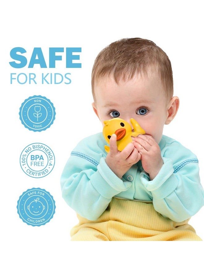 Oriate Bath Boat Toys, Finger Puppets for Kids, 5 PCS Rubber Duck Finger Puppets and 1 Boat, Sensory Learning Toy Set in The Bathtub, Pool, Beach - Image 2