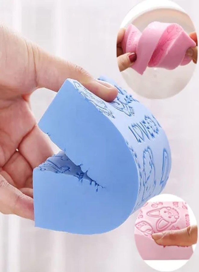 SANTALON Exfoliating Sponge [1 Piece] Ultra Soft Bath Scrubber for Kids & Babies | Gentle Body Scrubber for Bathing, Body Wash & Dead Skin Removal | Soft Bath Loofah, Skin Cleansing Sponge, Multicolor - Image 2