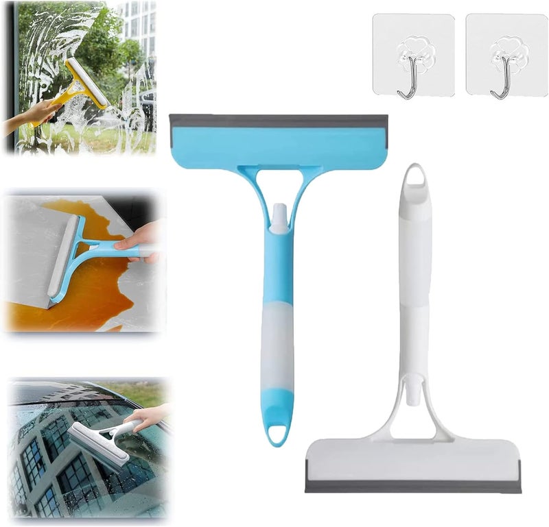 woobles 3 in 1 Window Cleaning Tool for Car Indoor Outdoor High Windows, Window Squeegee with Spray 3 in 1 Window Squeegee Cleaner, All-Purpose Household Window Cleaning Tool Quick Cleaning (Blue+White) Blue+white - Image 1