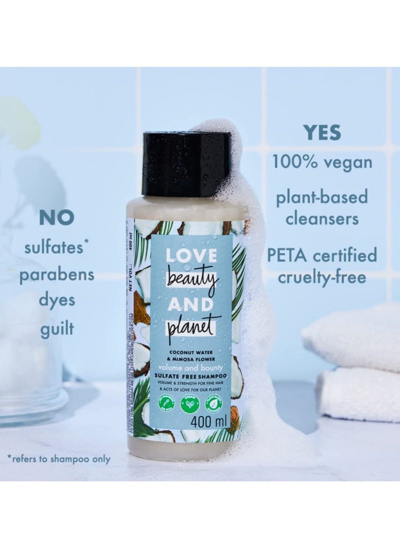 Love Beauty & Planet - Love Beauty And Planet Coconut Water and Mimosa Flower Volume and Bounty Shampoo Conditioner No Parabens No Dyes 100% Coconut Oil 200ML - Image 1