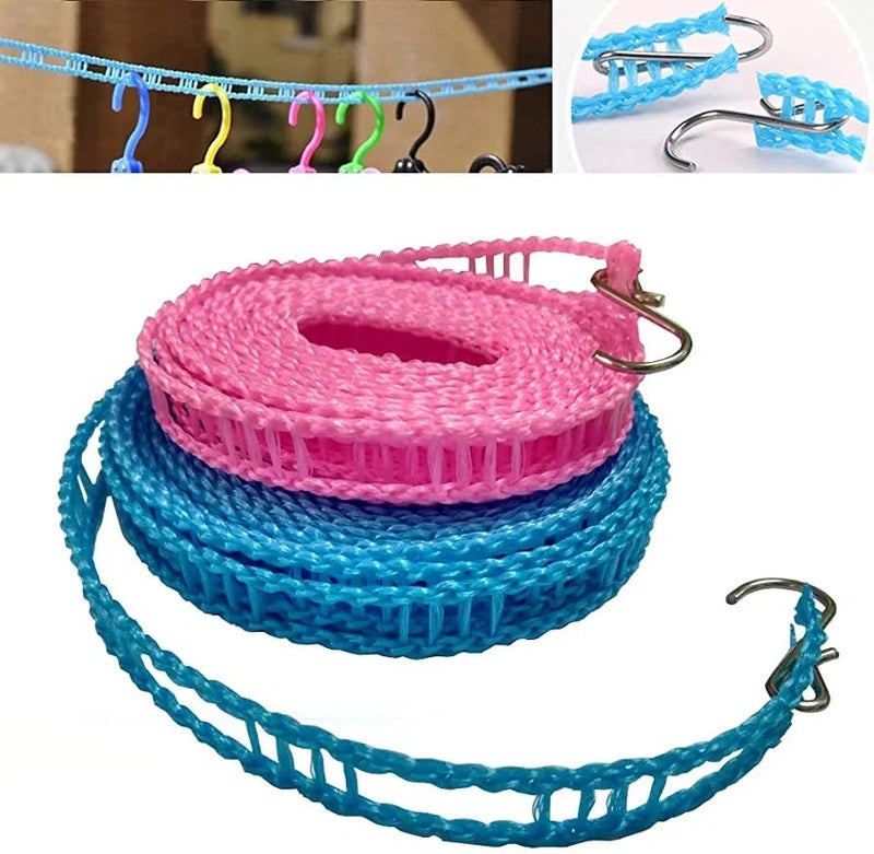 Rhonnium Clothesline Drying Nylon Rope with Hooks - Image 1