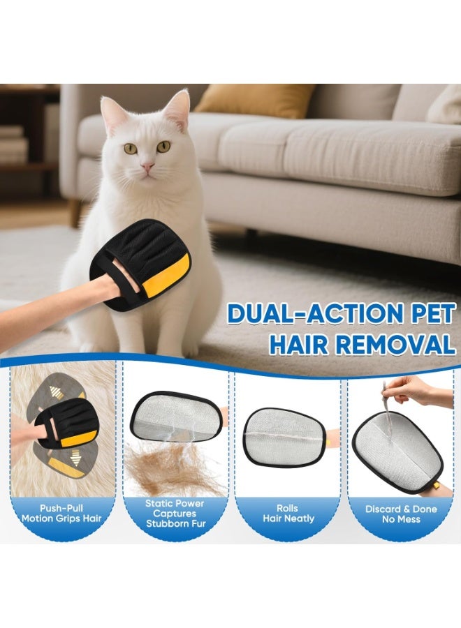 عام قفاز مطور لإزالة شعر الحيوانات الأليفة، قفازات إلكتروستاتيكية قابلة لإعادة الاستخدام وسريعة التنظيف للكلاب والقطط، تزيل الفراء بلطف من الأثاث والغسيل والسجاد ومقاعد السيارة - Image 3