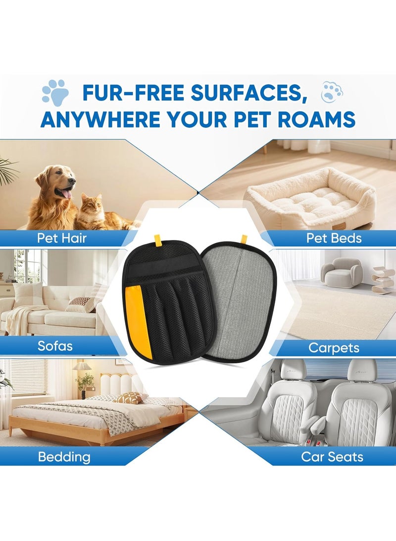 عام قفاز مطور لإزالة شعر الحيوانات الأليفة، قفازات إلكتروستاتيكية قابلة لإعادة الاستخدام وسريعة التنظيف للكلاب والقطط، تزيل الفراء بلطف من الأثاث والغسيل والسجاد ومقاعد السيارة - Image 4