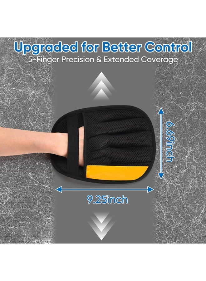 عام قفاز مطور لإزالة شعر الحيوانات الأليفة، قفازات إلكتروستاتيكية قابلة لإعادة الاستخدام وسريعة التنظيف للكلاب والقطط، تزيل الفراء بلطف من الأثاث والغسيل والسجاد ومقاعد السيارة - Image 2