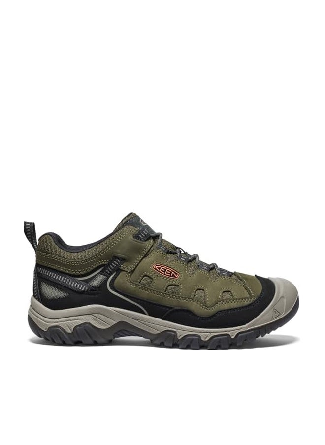 Keen أحذية المشي لمسافات طويلة KEEN للرجال Targhee 4 Vent المتينة والقابلة للتنفس، زيتوني داكن/لهب ذهبي، 8.5 - Image 1