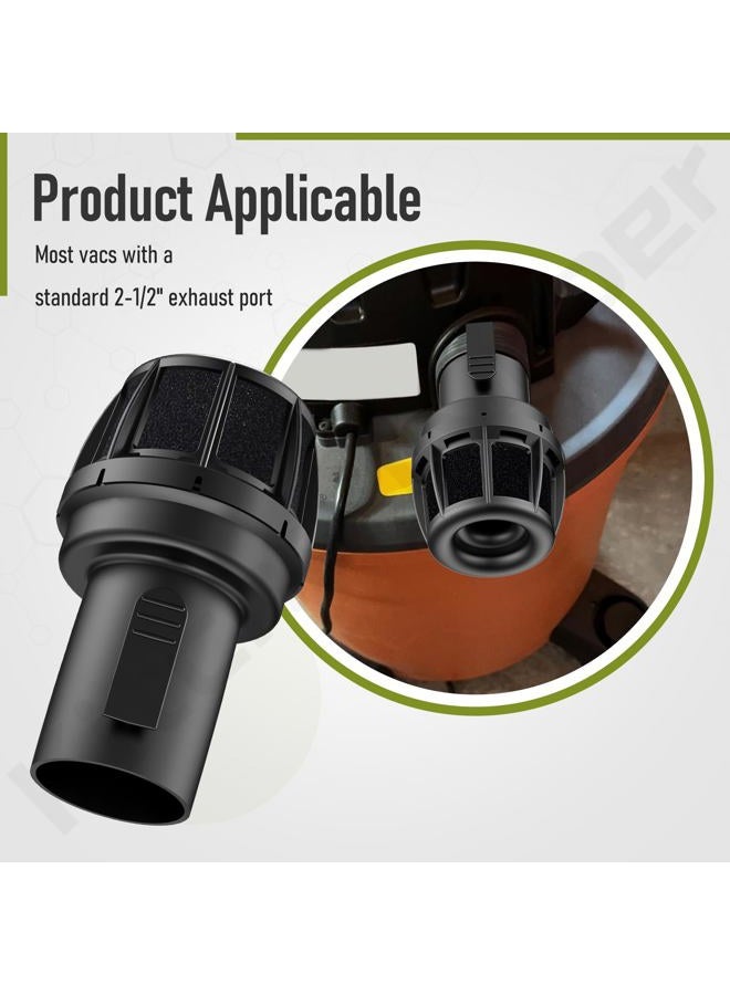 KitchenKipper WS25025A 2-1/2inch Muffler Diffuser Wet/Dry Vac Attachment Compatible with Craftsman Shop Vacuums, Fits Most vacs with a standard 2-1/2" exhaust port - Image 5