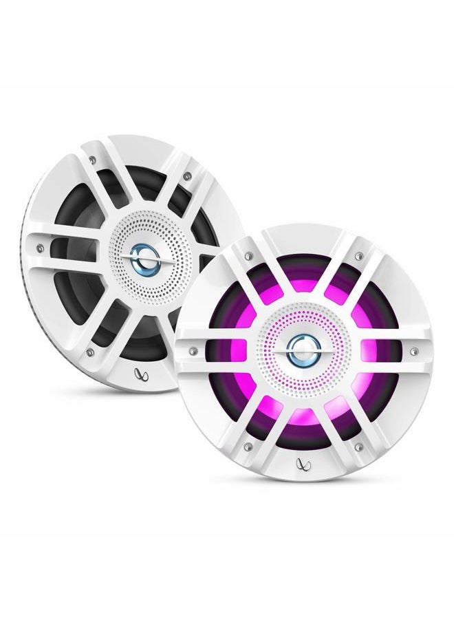 Infinity - KAPPA6120MAM - Kappa Marine KAPPA6120M White 6.5" Premium 2-Way RGB LED Coaxial Speakers - Image 1