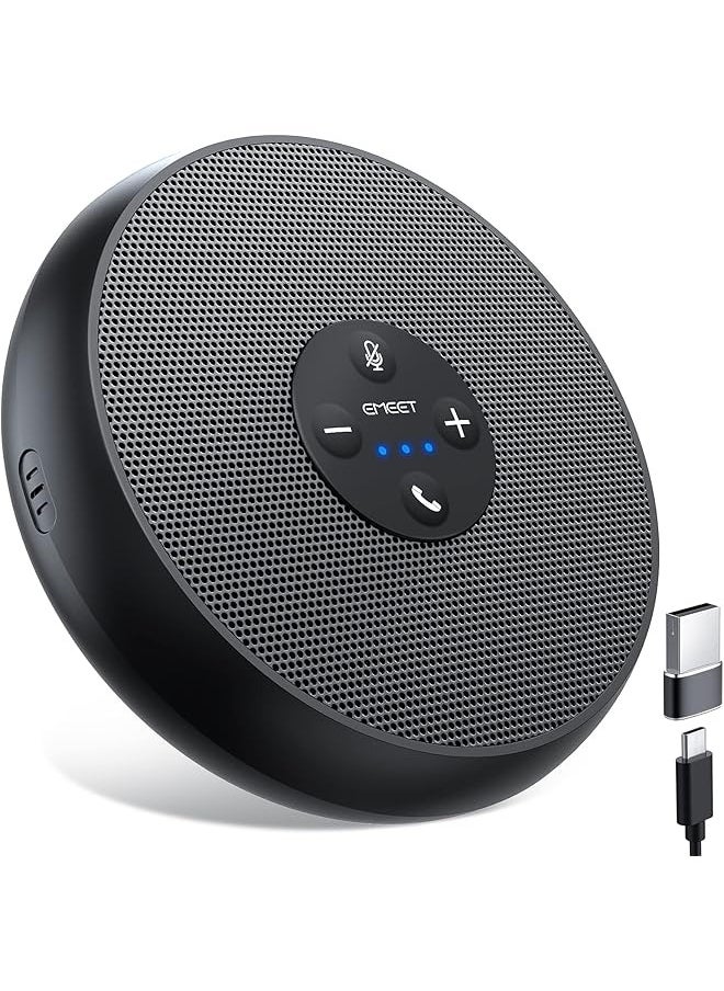eMeet - Bluetooth Speakerphone M3 Zoom Certified 4 AI Mics 360° Voice Pickup 18H Talk Time Conference Speaker and Microphone USB Bluetooth Conference Speaker Daisy Chain for 20 People for Zoom Teams - Image 1