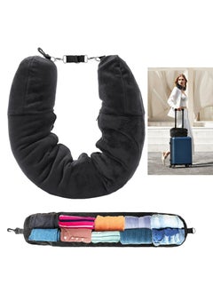 CMGTYYD Stuffable Travel Pillow Soft Plush Neck Pillow with Clothes Adjustable Travel Neck Pillow for Extra Luggage Fits 3 Days' Essentials for Car, Plane or Train No Filler  - Image 1