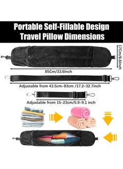 CMGTYYD Stuffable Travel Pillow Soft Plush Neck Pillow with Clothes Adjustable Travel Neck Pillow for Extra Luggage Fits 3 Days' Essentials for Car, Plane or Train No Filler  - Image 3