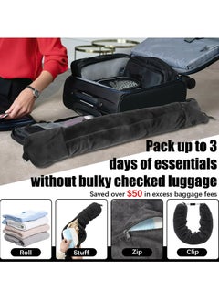CMGTYYD Stuffable Travel Pillow Soft Plush Neck Pillow with Clothes Adjustable Travel Neck Pillow for Extra Luggage Fits 3 Days' Essentials for Car, Plane or Train No Filler  - Image 4