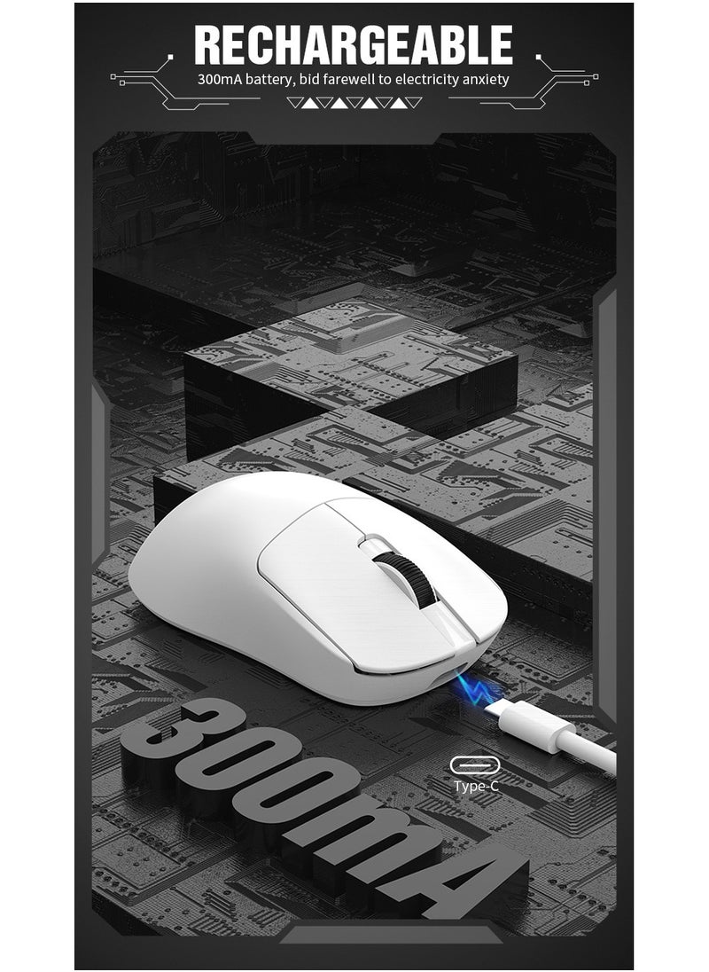 XUNFOX XunFox H8 Tri-Mode Wireless Gaming Mouse – 2.4G, Bluetooth & Wired – Ultra-Lightweight 59g – Adjustable 12,000 DPI – 4-Tier Polling Rate – Long Battery Life – Ergonomic RGB Mouse for PC, Mac, Laptop (Black)  - Image 2