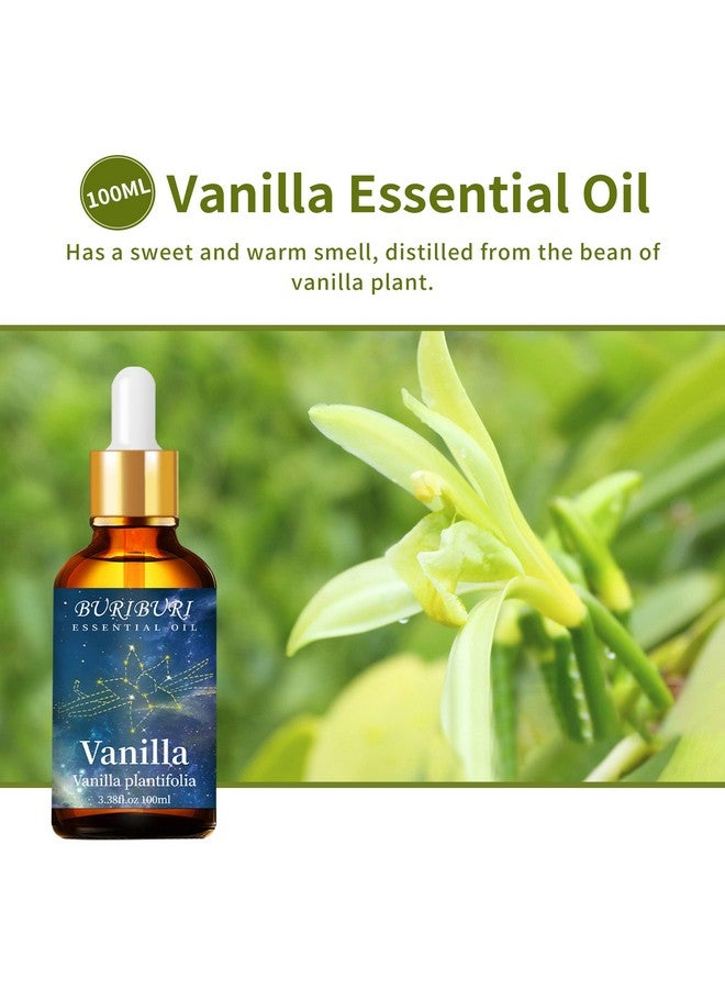 BURIBURI 100Ml Vanilla Essential Oil, 100% Pure Undiluted Aromatherapy Vanilla Oil 3.38Fl.Oz For Soap, Candle Making, Massage, Diffuser, Humidifier - Image 2