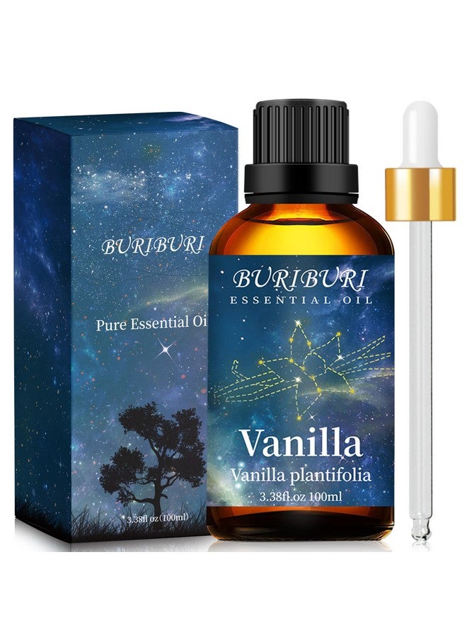 BURIBURI 100Ml Vanilla Essential Oil, 100% Pure Undiluted Aromatherapy Vanilla Oil 3.38Fl.Oz For Soap, Candle Making, Massage, Diffuser, Humidifier - Image 1