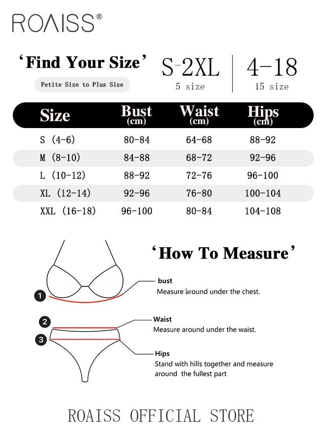 roaiss 3 Point Style Lace Embroidered Underwear Set for Women with Underwire and Leg Rings Ladies One Piece Hollow Straps Lingerie Suit with Chain Decor - Image 3