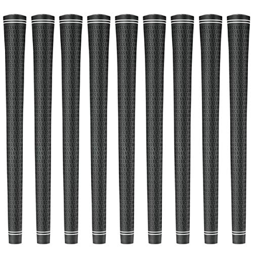 Karma Revolution 360 Golf Grips Men Black Standard Size 9Piece Golf Grip Set No Alignment Grip Easy Installation Replacement Golf Club Grips for Drivers with Shaft Adapter Sleeve Irons Wedges - Image 1