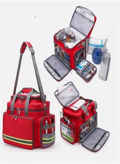 Generic Professional first aid kit, portable medical kit, trauma kit for first responders, large capacity storage bag with reflective strips for home, doctor, community care - red  - Image 1
