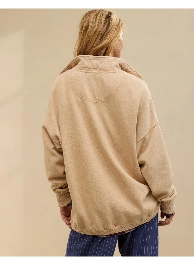 Aerie Aerie Getaway Quarter Snap Sweatshirt