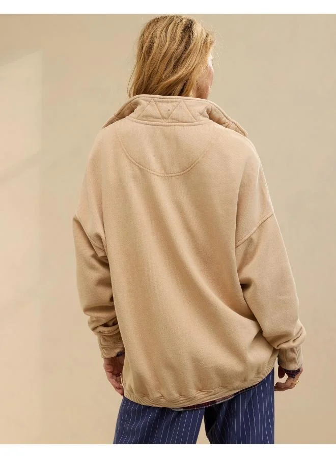 Aerie Aerie Getaway Quarter Snap Sweatshirt