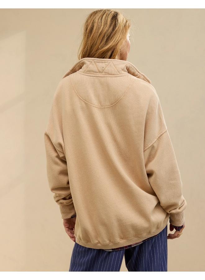 Aerie Aerie Getaway Quarter Snap Sweatshirt  - Image 4