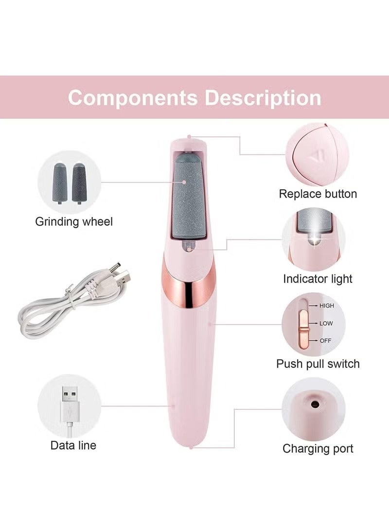 Electric Foot File for Dead Skin and Cracks Removal with Exfoliating Roller – Professional At-Home Pedicure for Foot Care and USB Charging for Smoother Heels - Image 3