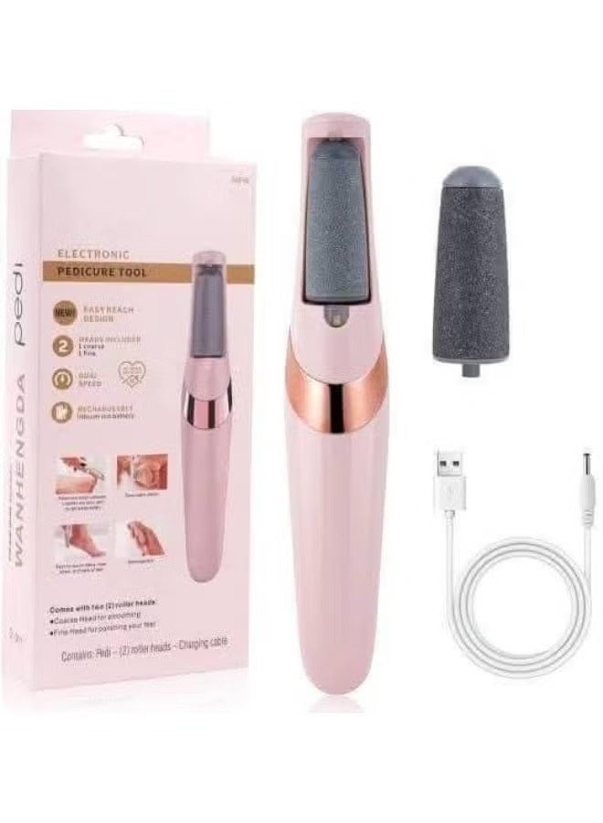 Electric Foot File for Dead Skin and Cracks Removal with Exfoliating Roller – Professional At-Home Pedicure for Foot Care and USB Charging for Smoother Heels - Image 1