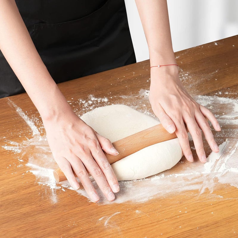VINMEN French Rolling Pin for Baking - AMPSEVEN Wooden Rolling Pin Dough Roller for Baking Pizza Pasta Dumpling Thin Pasta Piecrust 30CM 11.8inch - Image 3