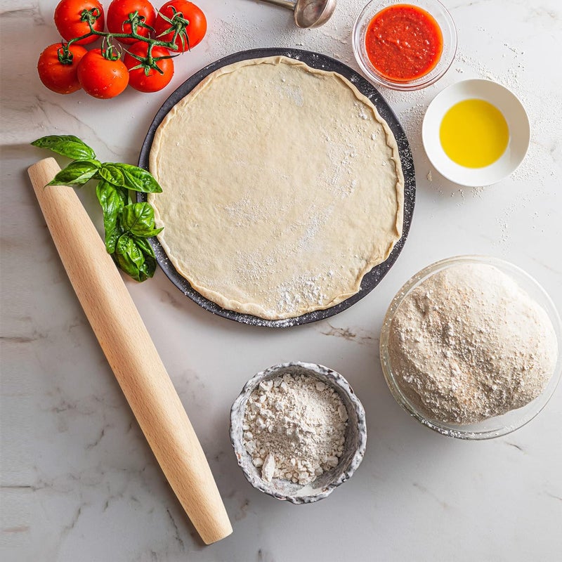 VINMEN French Rolling Pin for Baking - AMPSEVEN Wooden Rolling Pin Dough Roller for Baking Pizza Pasta Dumpling Thin Pasta Piecrust 30CM 11.8inch - Image 4