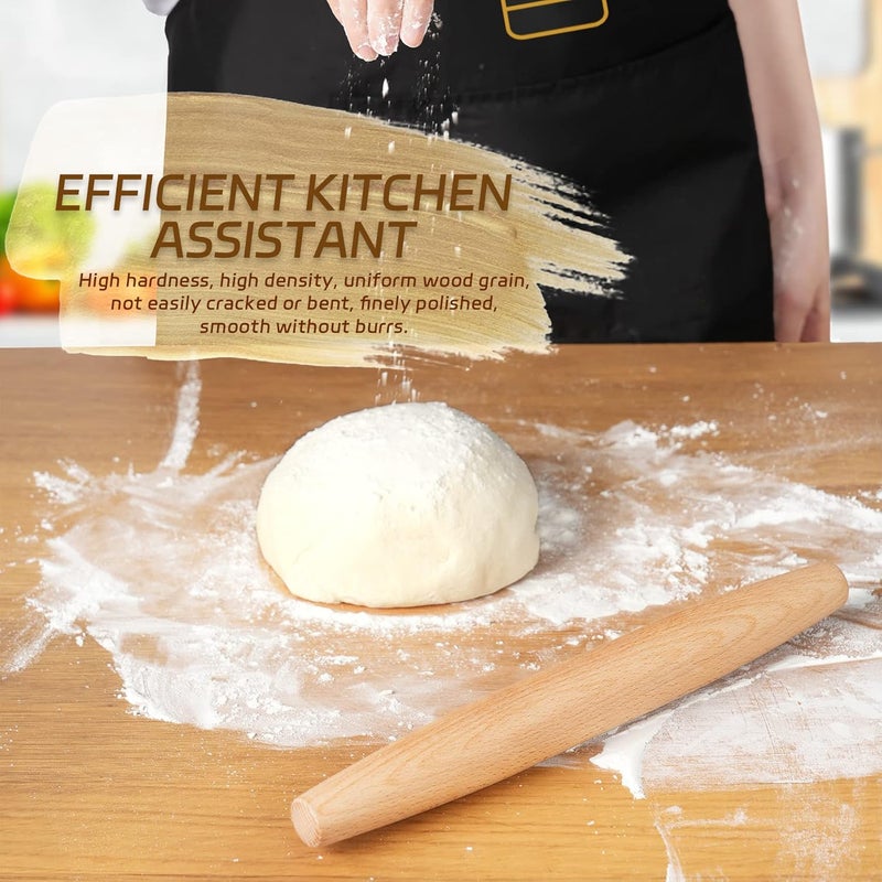 VINMEN French Rolling Pin for Baking - AMPSEVEN Wooden Rolling Pin Dough Roller for Baking Pizza Pasta Dumpling Thin Pasta Piecrust 30CM 11.8inch - Image 5