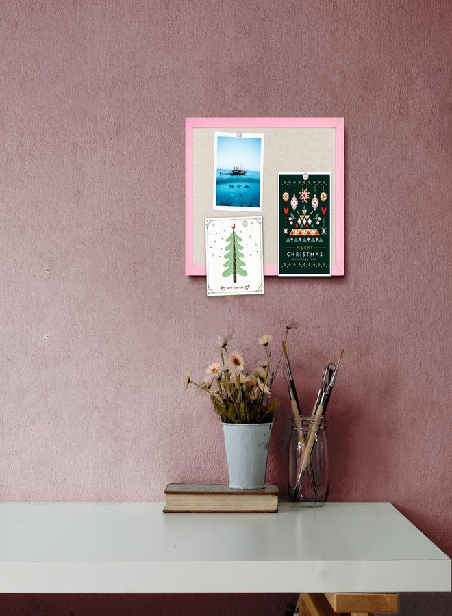 TORASO لوحة إعلانات من الكتان من TORASO، مقاس 10.2 بوصة × 14.3 بوصة، إطار خشبي وردي، كتان بيج، لوحة دبابيس صغيرة للديكور المنزلي والمطبخ والمكتب (PK-2636) - Image 5