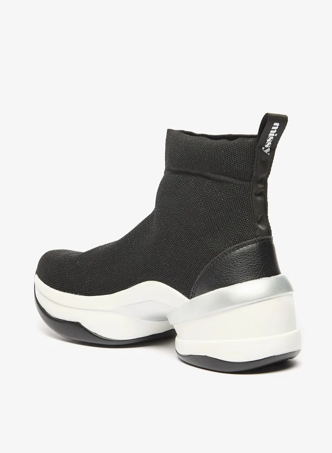 MISSY Women's Textured Slip-On Chunky Ankle Length Boots
