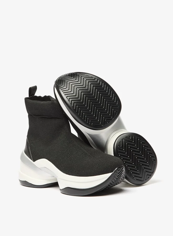 MISSY Women's Textured Slip-On Chunky Ankle Length Boots
