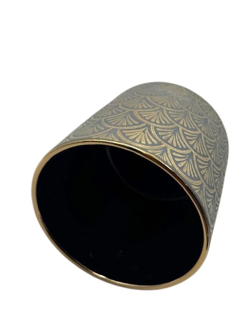 FOX & FERN Premium Ceramic Planter with Drainage-Hole for Vibrant Garden | Enhance The Ambiance of Your Home, Office or Garden (Dia. 5") (GA134B-057-GG) - Image 4