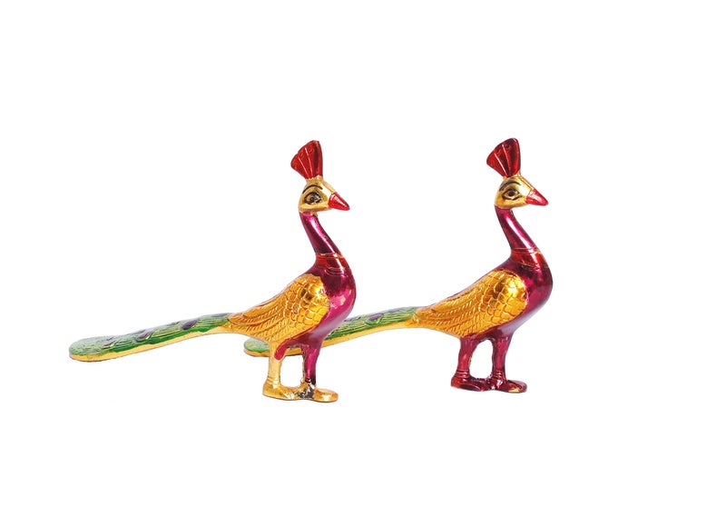 KridayKraft Peacock Metal Statue,Lovers Peacock Couple Pair Showpiece Statue for Home,Office Decor, Romantic Gift to Boyfriend,Girlfriend,Animal Showpiece Figurines... - Image 3