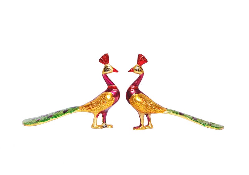 KridayKraft Peacock Metal Statue,Lovers Peacock Couple Pair Showpiece Statue for Home,Office Decor, Romantic Gift to Boyfriend,Girlfriend,Animal Showpiece Figurines... - Image 4