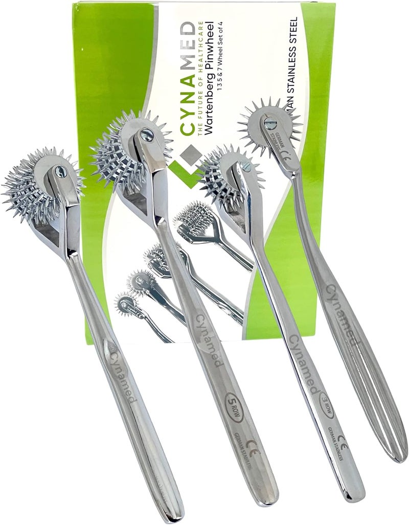 Cynamed Premium German Wartenberg Pinwheel Set - 1, 3, 5, and 7 Wheel Set of 4 - Image 3