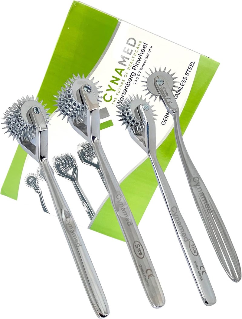 Cynamed Premium German Wartenberg Pinwheel Set - 1, 3, 5, and 7 Wheel Set of 4 - Image 4