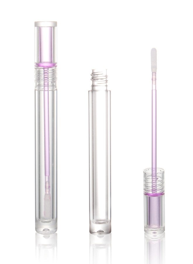 COSIDEA 25pcs Empty Round Clear 4ml 0.13oz lip gloss tubes with soft silicon tip Purple wand transparent Lipgloss tube containers for lip oil packing - Image 2