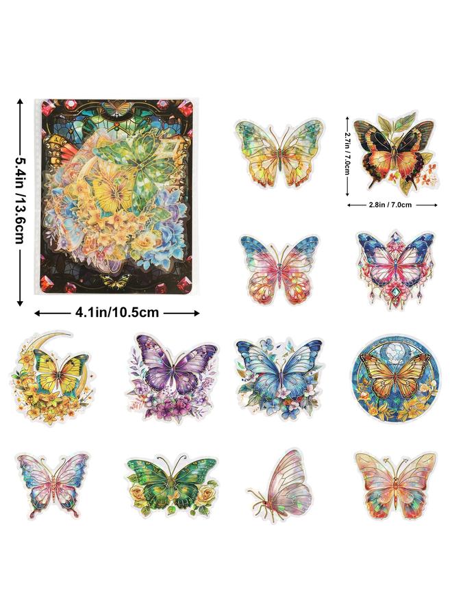 Bluejw 30 PET Gilded Gilded Hand Account Stickers Retro Flower Leaves Children Waterproof Hand Account Goo Card Material Stickers - Image 1