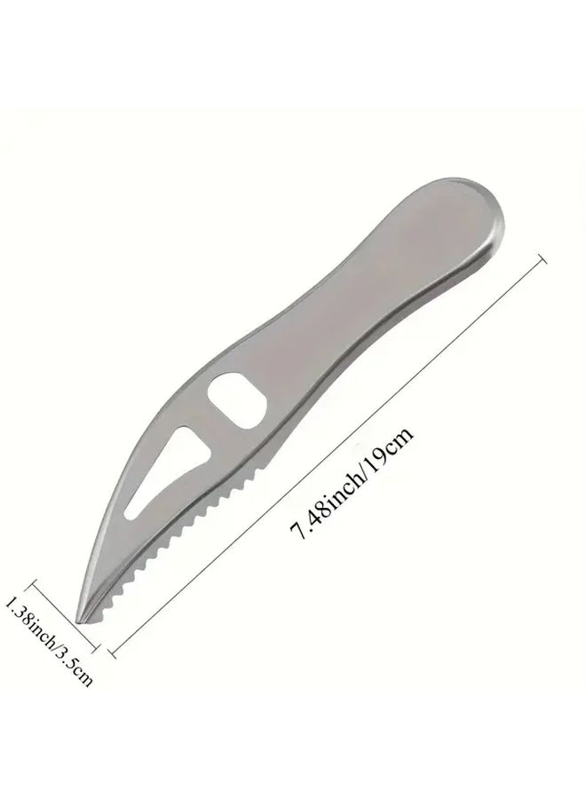 1pc 2 In 1 Stainless Steel Fish Scale Remover And Bottle Opener Heavy Duty Kitchen Tool With Serrated Edges Ergonomic Handle - Image 3