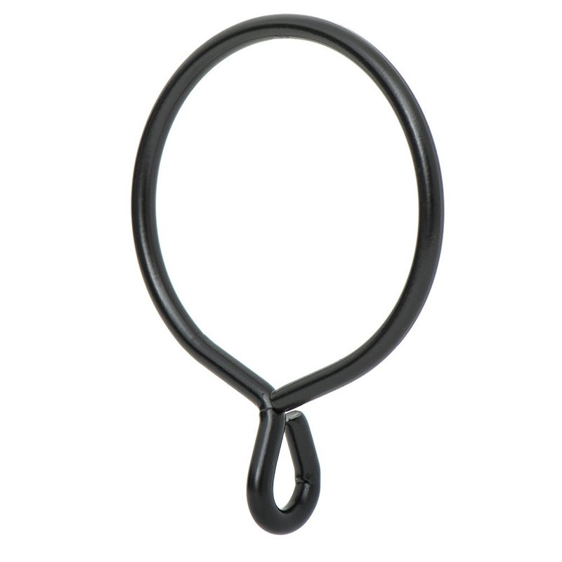 Ivilon Drapery Eyelet Curtain Rings - 2.3" Ring for Curtain Hook Pins, Set of 14 - Black - Image 1